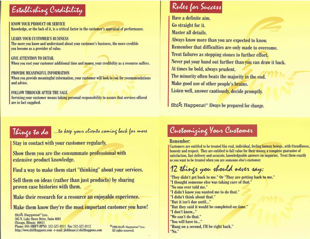 Customer Service Cardsm